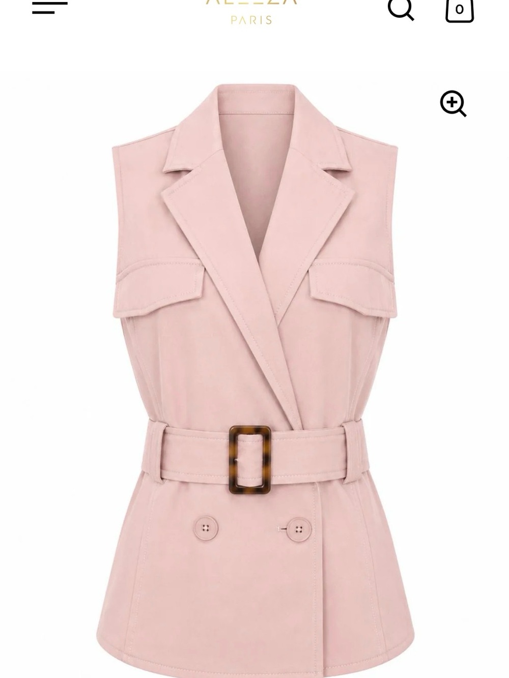 Aleeza Paris Sleeveless Eva vest powder pink